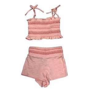 I Love Plum Toddler Shorts Cropped Top 2 Piece Matching Set Size 4Y